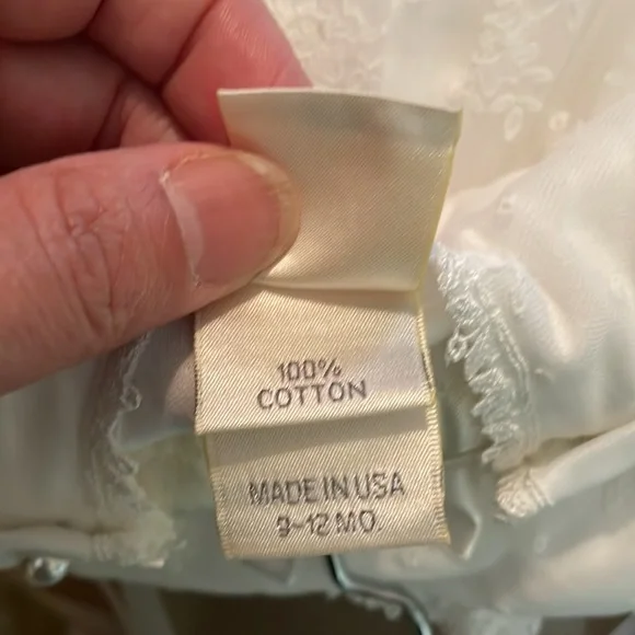 Vintage White baptism dress with booties and headband